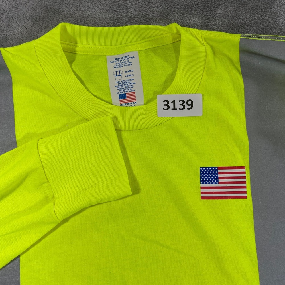 Iron Horse Safety Specialties Shirt Mens 2XL Yellow Reflective Long Sleeve USA